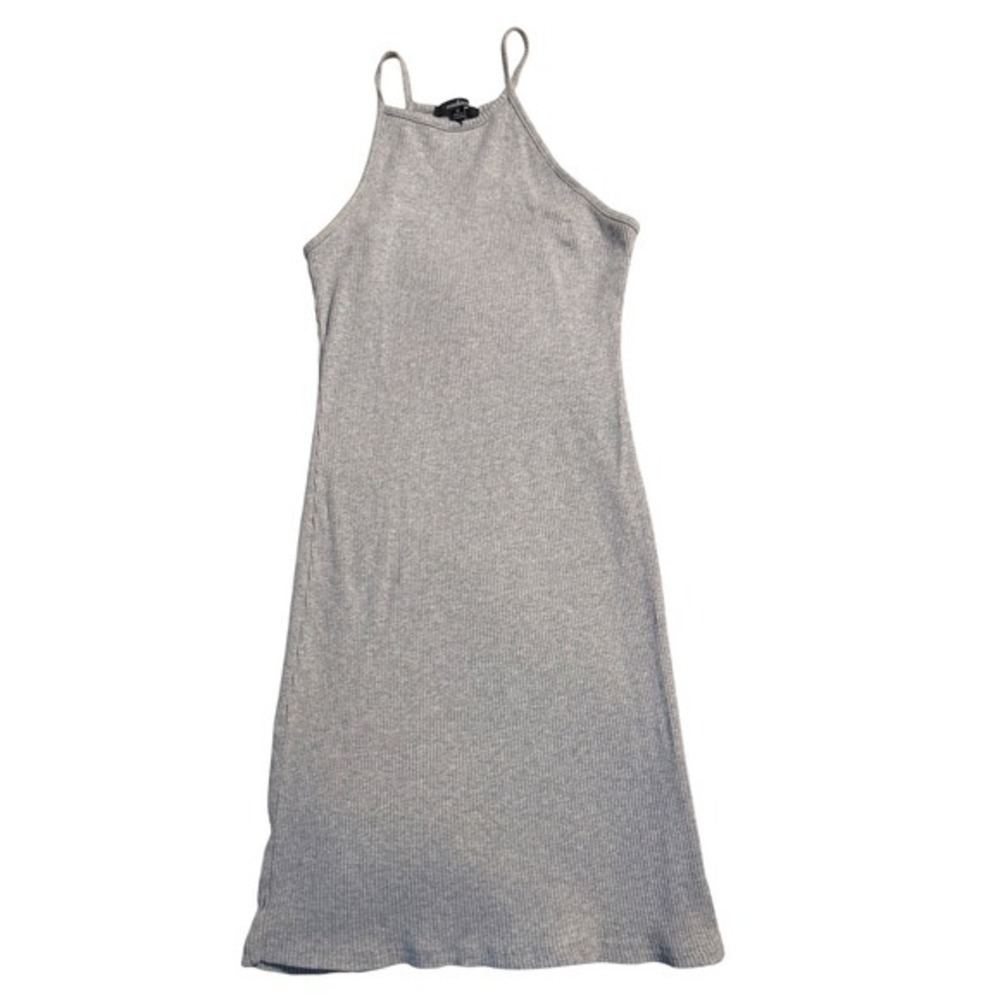 Ambiance Heather Gray Ribbed High Neck Mini Dress Sleeveless Size M